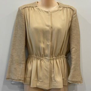 Fendi Tweed Sleeved Button Front Blouse Blazer size 4/6
